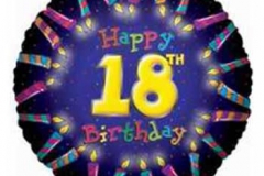 18th candle birthday foil