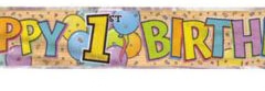 1st birthday foil banner 3.65mtr