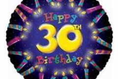30th candles birthday foil