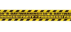 50th party in progress tape 12.8m c 7.5cm