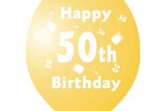 printed 50th birthday assorted colours
