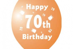 printed 70th birthday assorted colours