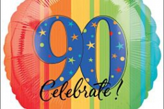 90th  Birthday Celebrate Foil Balloon