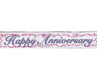 Foil happy anniversary banner