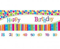 Bright and bold giant party banner with stickers
