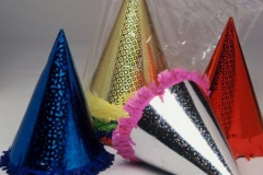 Hats cone prismatic assorted colours
