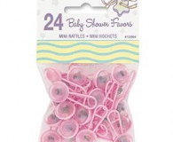 Pink baby rattle favor