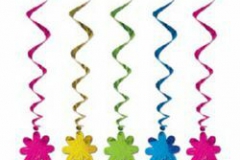Hanging Hippie Decoration Whirls Flower (Approx 100cm Drop) - Pack of 5
