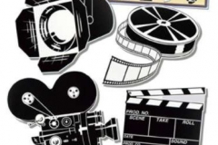 Movie film etc x 4 cutouts