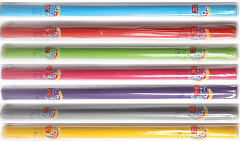 Assorted coloured plastic tablecloth rolls