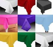Assorted coloured rectangle plastic tablecloth