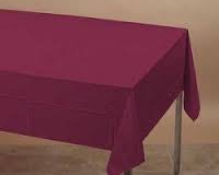 Burgandy or maroon coloured rectangle tablecloth