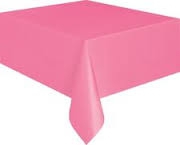 Hot pink or fuchsia coloured rectangle tableclothjpg