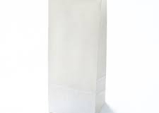 Gusseted white paper bags